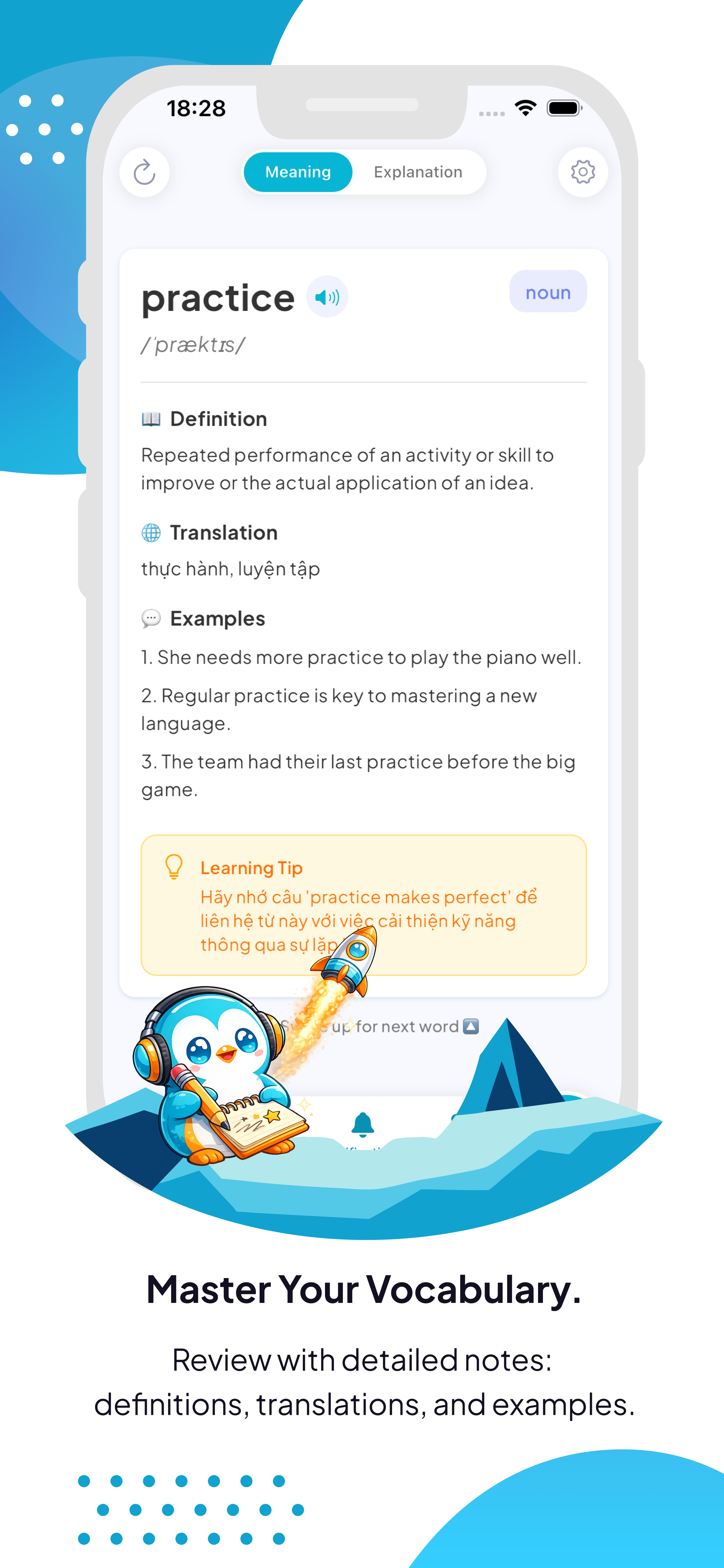 One word. One tap. A complete learning note.